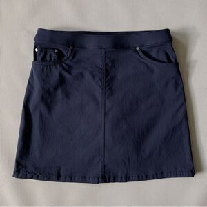 Hearts Of Palm Petite Navy Blue Golf Skort Skirt Built in Shorts Size 8P